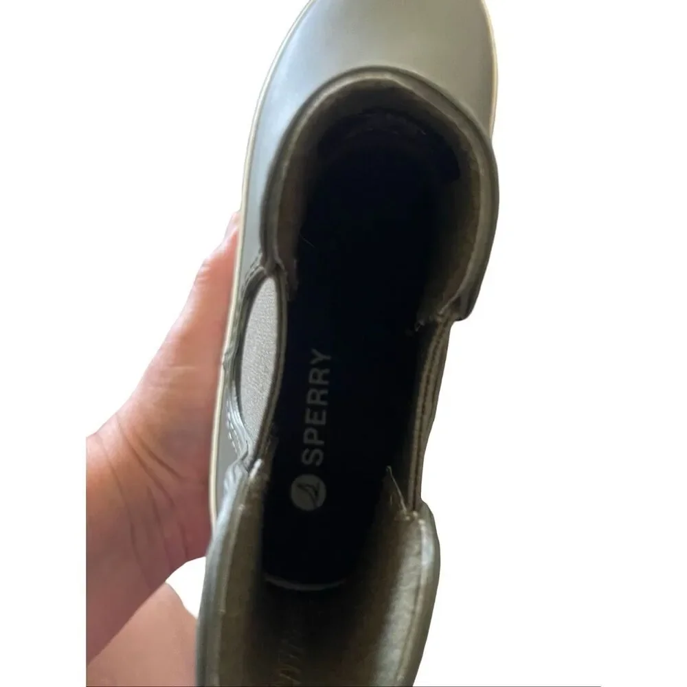 Sperry Womens Green Slip On Waterproof Torrent Chelsea Rain Boots Size 8.5